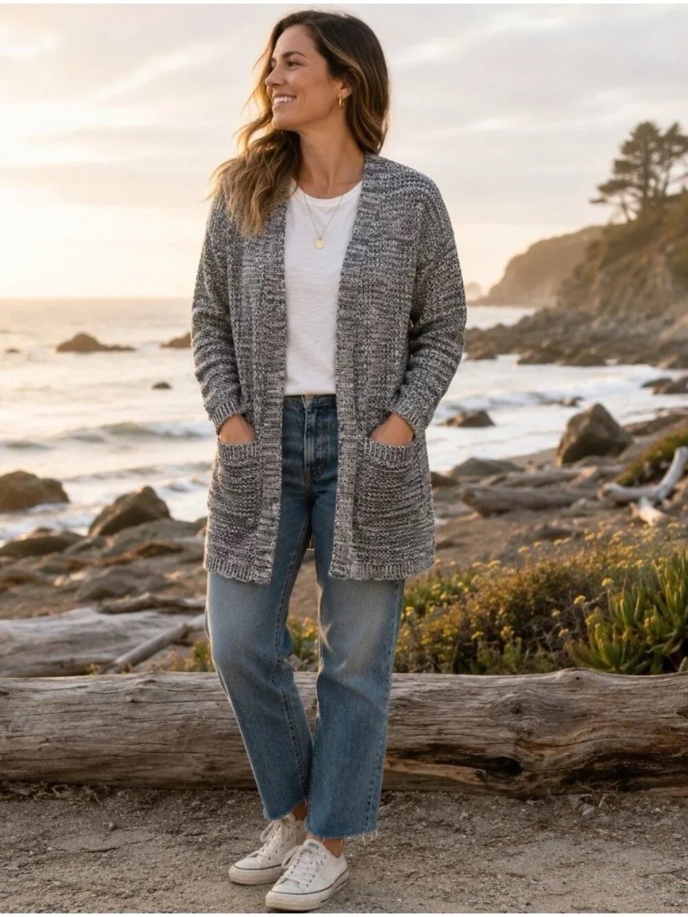 Marine Layer Catalina Cardigan Marled Cotton